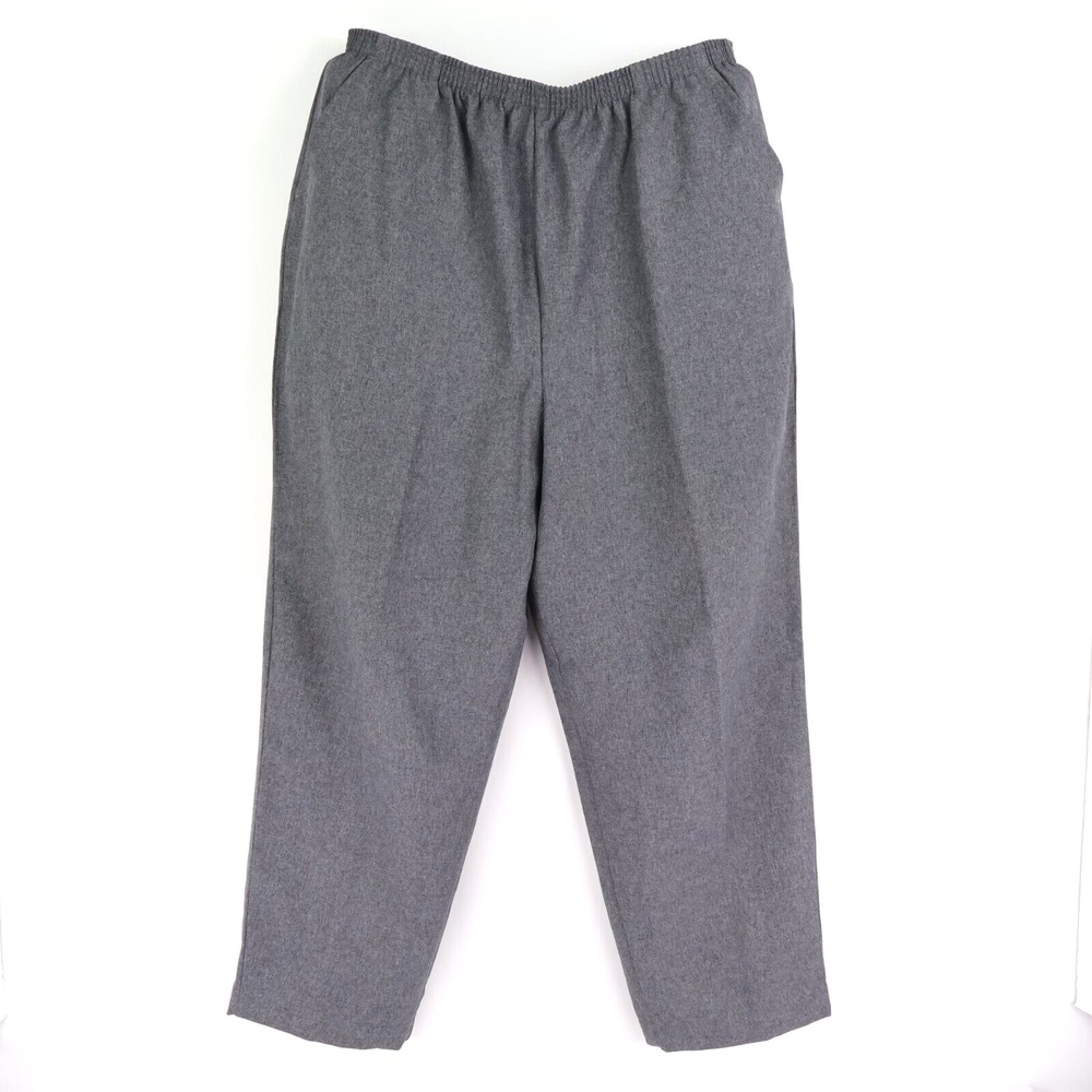 Blair Pants Womens 20W Gray Heathered Polyester Elastic Waist Pockets High Rise‎